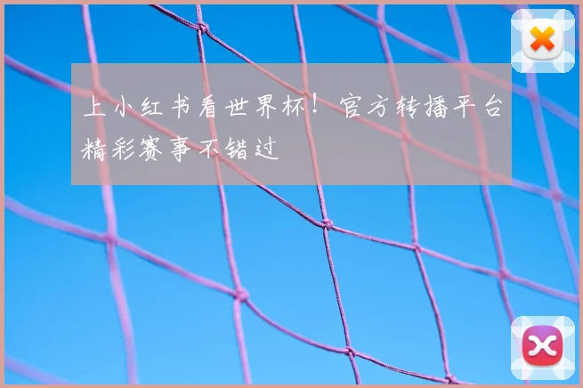 上小红书看世界杯!官方转播平台精彩赛事不错过